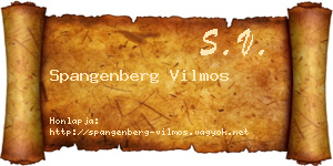 Spangenberg Vilmos névjegykártya